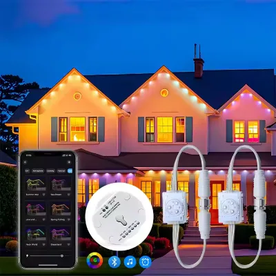 Outdoor Smart Control IP68 Permanent Outdoor Led Christmas Light LED Track PVC Aluminum Body Landscape Permanent Point Lights