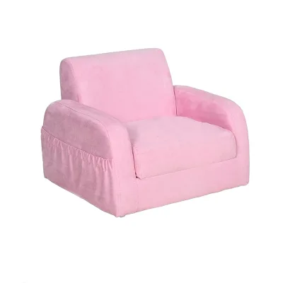 Folding Couch Soft Flannel Foam Toddler Furniture 2 in 1 Kids Children Sofa Chair Bed Playroom Bedroom Living Room
