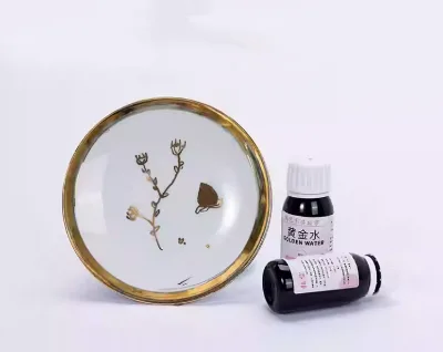 Ceramic Overglaze Gold Luster - 24K Real Gold Effect Paint for Pottery & Porcelain Decoration  Golden Water Dye