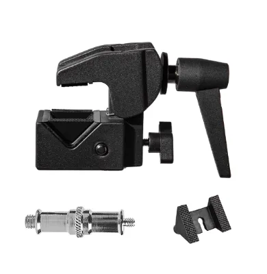 Super Clamp Multi-functional ABS & Aluminium Flexible Portable Clamp with Standard Studs for Studio Camera Lighting