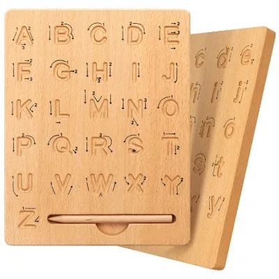 Wooden Letters Practicing Board for Preschool Kids  Wood Baby Toys