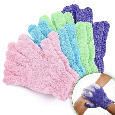 1-10pcs Colourful Exfoliating Gloves, Bath Gloves for Shower, Double Sided Exfoliating Gloves, for Spa, Massage and Body Scrubs