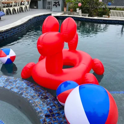 Giant Balloon Animal Pool Float 4' Wide PVC Inflatable Floatie Tube Child-Sized Swim Ring Summer Pool Party Water Toy