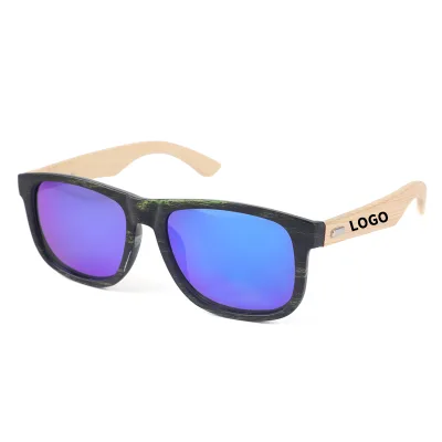 wholesale custom sun glasses bamboo mirror sunglasses camouflage frame sun glasses wooden anti UV400 wild wooden sunglasses