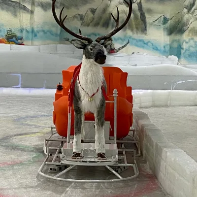 Ice Play Equipment Christmas Moose Sled Snow Pull Sleigh Electric Car PE Material 5-8 Km/h Speed for Ages 3+ 3-Year Warranty
