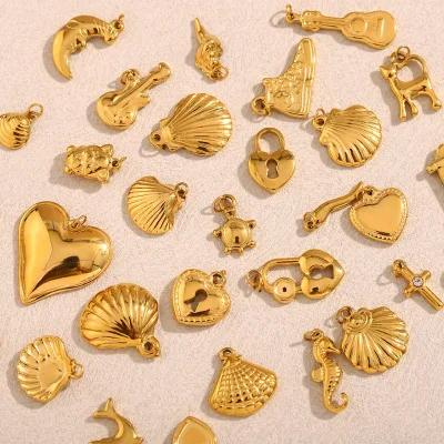 Good Quality Diy Pendant Charm for Jewelry Making Stainless Steel Non Tarnish Gold Diy Charms for Necklaces