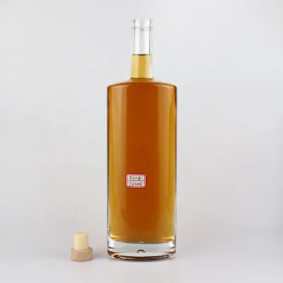 Recycled 750ml Custom Glass Flask Bottles for Spirit/Wine With Cap