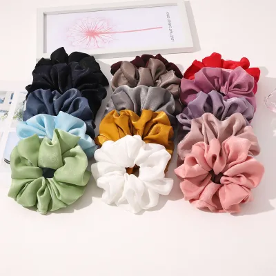 Silk Scrunchies Hair Scrunchy Woman Ponytail Holder Hair Tie