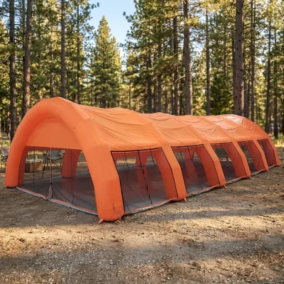 Commercial Inflatable Channel Tent Large Orange Arched Inflatable Event Shelter Tunnel Tent with Custom Branding