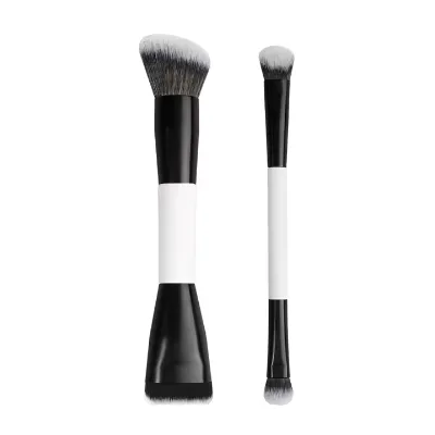 Customizable Double-Ended Vegan Synthetic Makeup Brush Set Contour Powder Concealer Blush Brush with Labeling Personalized Logo