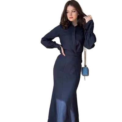 Women's Elegant Summer Abaya Breathable Elegant Two-Piece Long Dress Casual Professional Commuter Style Made Traditional Muslim