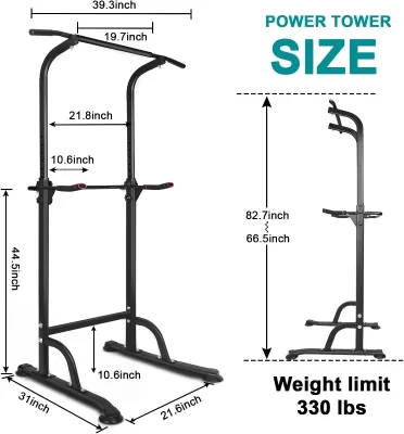 IUNNDS Heavy-Duty Portable Chin-Up Station Alloy Steel Frame Fitness Equipment for Home Gym 171-224cm Adjustable Height Tricep