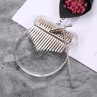 17 Keys Transparent Thumb Piano Kalimba Finger Piano Musical Instrument with Kalimba Case Tune Hammer