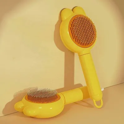 New Arrival Cute Rabbit Pet Brush Long Handle Cat Brush Hot Selling One Click Hair Removing Pet Comb Cepillo Para Gatos Y Perros