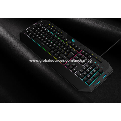 Supplier Multimedia Wired Gaming Membrane Keyboard With Colorful LED backlight,