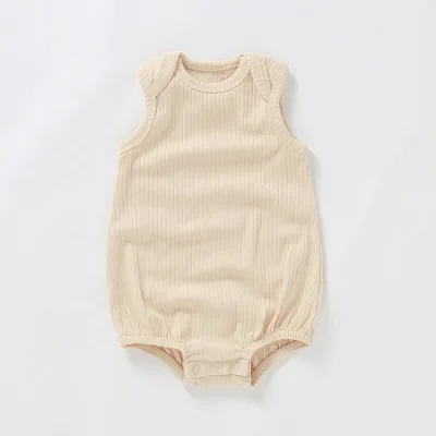 Organic Cotton Ribbed Newborn Baby Outfit Baby Summer Clothes Infant Bodysuit