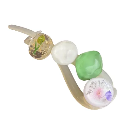 Elegant and Versatile Bead Hair Clip, Twisted Hair Clip, Women's High-end Feel, Back of the Head Temperament Clip Headwear