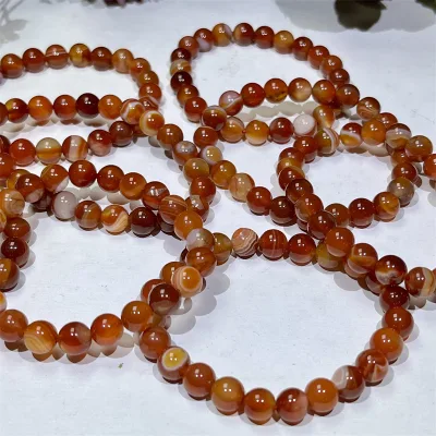 Wholesale Trendy Round 8mm Beads Healing Feng Shui Style Mascot Theme Sardonyx Crystal Bracelet for Fashion Jewelry