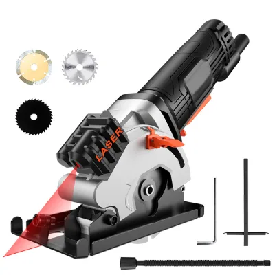 Laser Electric Mini Circular Saw 45 Degree Bevel AC Circular Hand Saw Power Tool Cutting Wood Tile Metal
