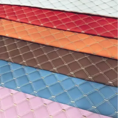 Wholesale Designer PVC Nonwoven Faux Leather Roll Fabric with Custom Stitch Shape for Automotive Interior Boys Girls