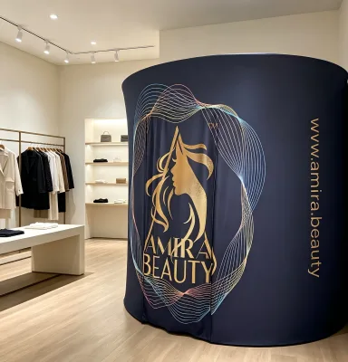 Double Sided Light Weight Temporary Dressing Room Portable Fitting Room for Brand Advertising