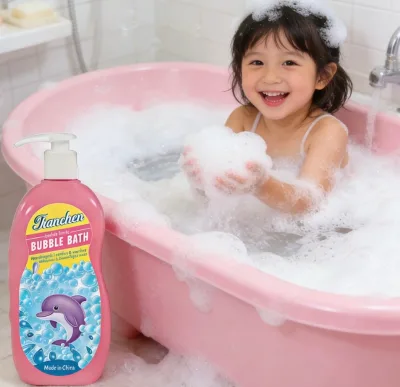 OEM ODM Private Label Aojie Organic 2-in-1 Shampoo Body Wash Plant-Based Natural Extract Hypoallergenic Bubble Bath 500ml