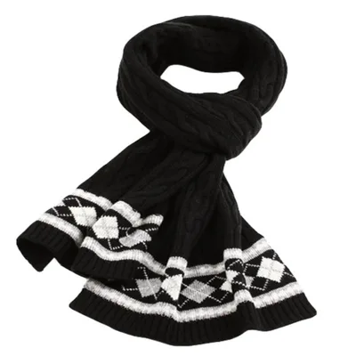 High Quality Scarf Custom Printed Knitted Scarves Thick Jacquard Plaid Soccer Club Winter Knitted Scarf