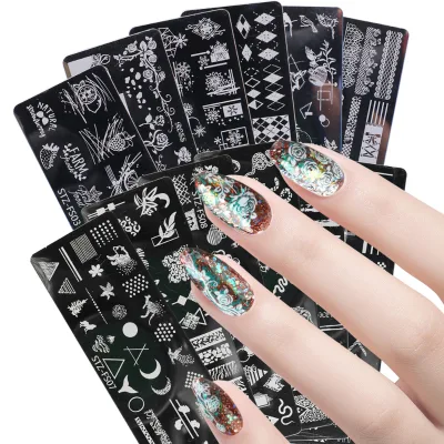 Factory Price Wholesale Professional Salon Use DIY Design Nail Design Lace Animal Plant Snowflake Multi-element Nail Stamp