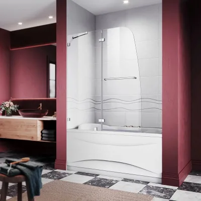 High-End Bathtub Shower Cabin with Door - Tempered Safety Glass CE Certified Bathtub Compatible Durable Seal
