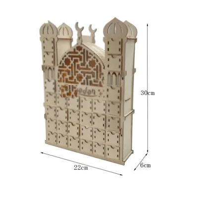 Wooden Eid Mubarak Ramadan Countdown Calendar for Home Eid Mubarak Ramadan Kareem Wood Ramadan Kareem Box