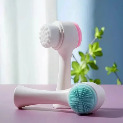 Hot Selling Deep Pore Cleansing Nylon Facial Brush with Long Handle Superfine Fibre Soft Smart Home Product for Face Washing