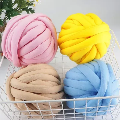 HENGYI Wholesale Super Chunky Knitting Yarn 100% Polyester Core Spun Tube Yarn 250g/roll Strong for Blended Yarn