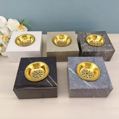 European simple style BAKHOOR marble incense burner multi-color With and without a lid Aromatherapy block