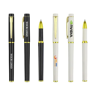 Best Quality Gold Outline Plastic Gel Pen With Customized Logo 0.5 MM Writing Smooth