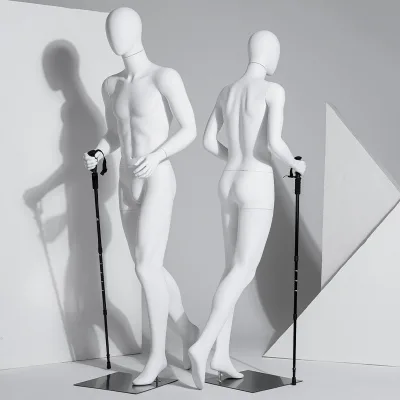 Same Day Shipment Fiberglass Mountaineering Female Male Muscle Sports Mannequins Window Display Models