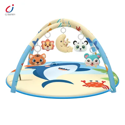 Chengji Baby Comforter Blanket Toy Cartoon Animal Theme Soothing Moon Baby Gym Toddler Kids Activity Cotton Round Mat