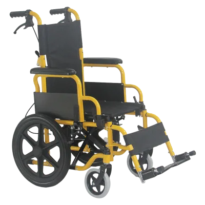 Detachable Mobility Aid for Children with Powder Coated Steel Frame Manual Wheelchair with 16 Inch Rear MAG Wheels with PU Tyre