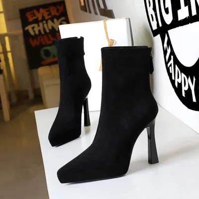 da Women's High Heel Pointed toe Suede fashion party princess boots Lady thermal boots
