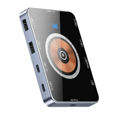 15W Type c Docking station Wireless Fast Charging Hub 3.0 usb hub