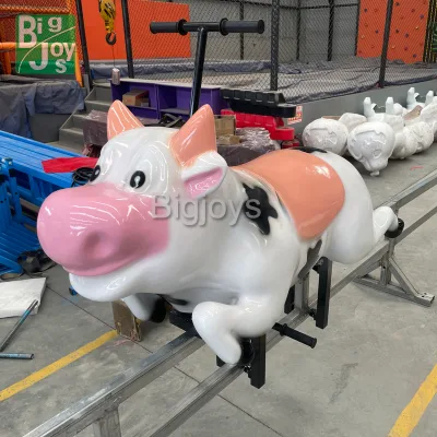 Cheerful Cow Race Rides Sweet Cartoon Dairy Cow Appearance for Mall Children Play Areas and Farm Park