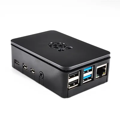 New Raspberry Pi 4 Black White Transparent ABS Case Cover Shell With Logo