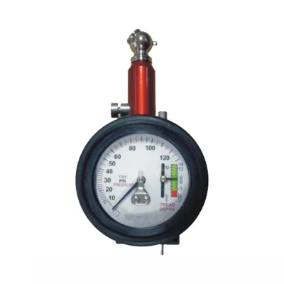 0-120PSI Deluxe Tire Pressure and Tread Depth Gauge With Release Button & 45 Degree Chuck