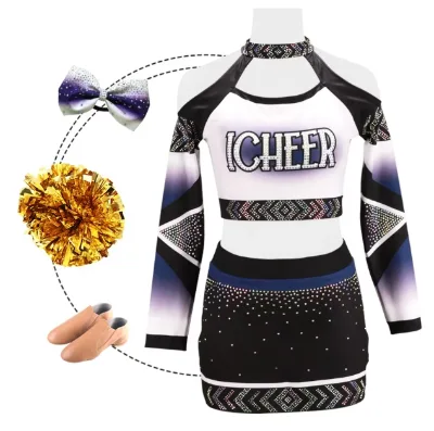 Sparkle Purple Cheerleading Uniforms for Women High Quality Hot Sexy Cheerleader Uniform Elite Cheer Uniform
