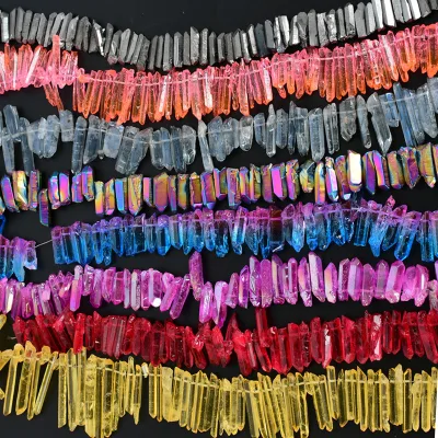 Wholesale Small Big Size Crystal Natural Gemstone DIY Jewelry Electroplating Color Crystal Rough Stone