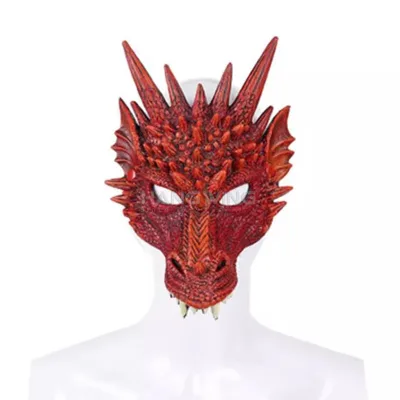 HW New Wholesale Halloween Cosplay PU Mask Dragon Cosplay Mask Adult Size Horror Mask Eco-friendly