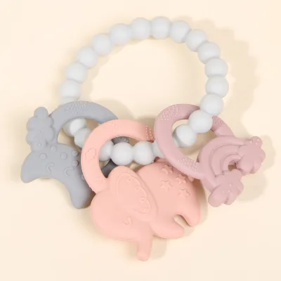 Made in China Kids Other Bath Play Wooden Teether Silicone Teething Stacking Baby Toys Set