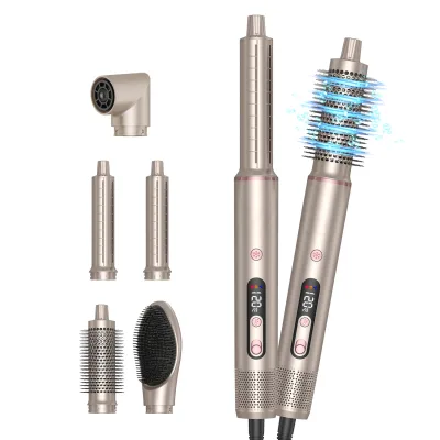 5 in 1 Magic Left-Right Rolling Wand with 200 Million Ions Air Sensing with Display One-Click Cold Air for Quick Fluffy Styling