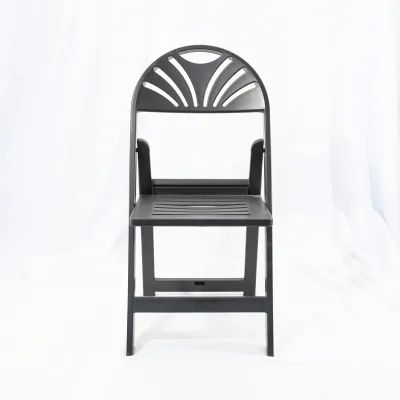 Resin Plastic Fan Back Eco Friendly Waterproof Folding Chair for Wedding