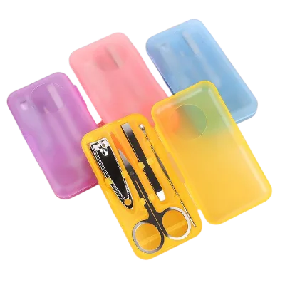 4pcs Infant Nail Clipper Set Carbon Steel Plastic Case Manicure Trimmer Kit Grooming Tools Promotional Gift Box Disposable Kits