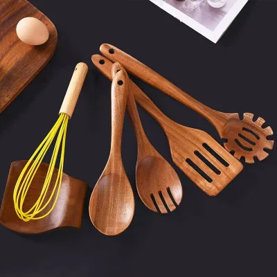 Thai Teak Non-Stick Wooden Utensil Set Kitchenware Long Handle-Spatula Lo Mein Salad Spoon Home Kitchen Manufacturer's Product